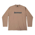 Balenciaga Logo-Print Long-Sleeved T-shirt Brown