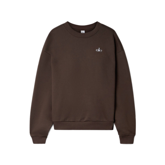Alo Accolade Crew Neck Pullover Espresso
