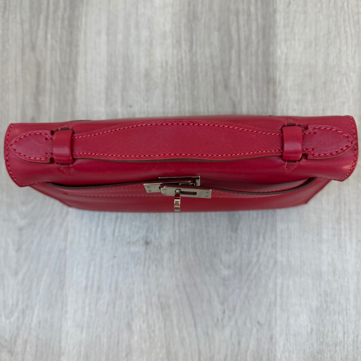 Hermes Pochette Kelly Handbag in Ruby Red