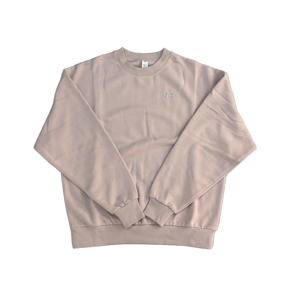 Alo Accolade Crew Neck Pullover Pink Quartz