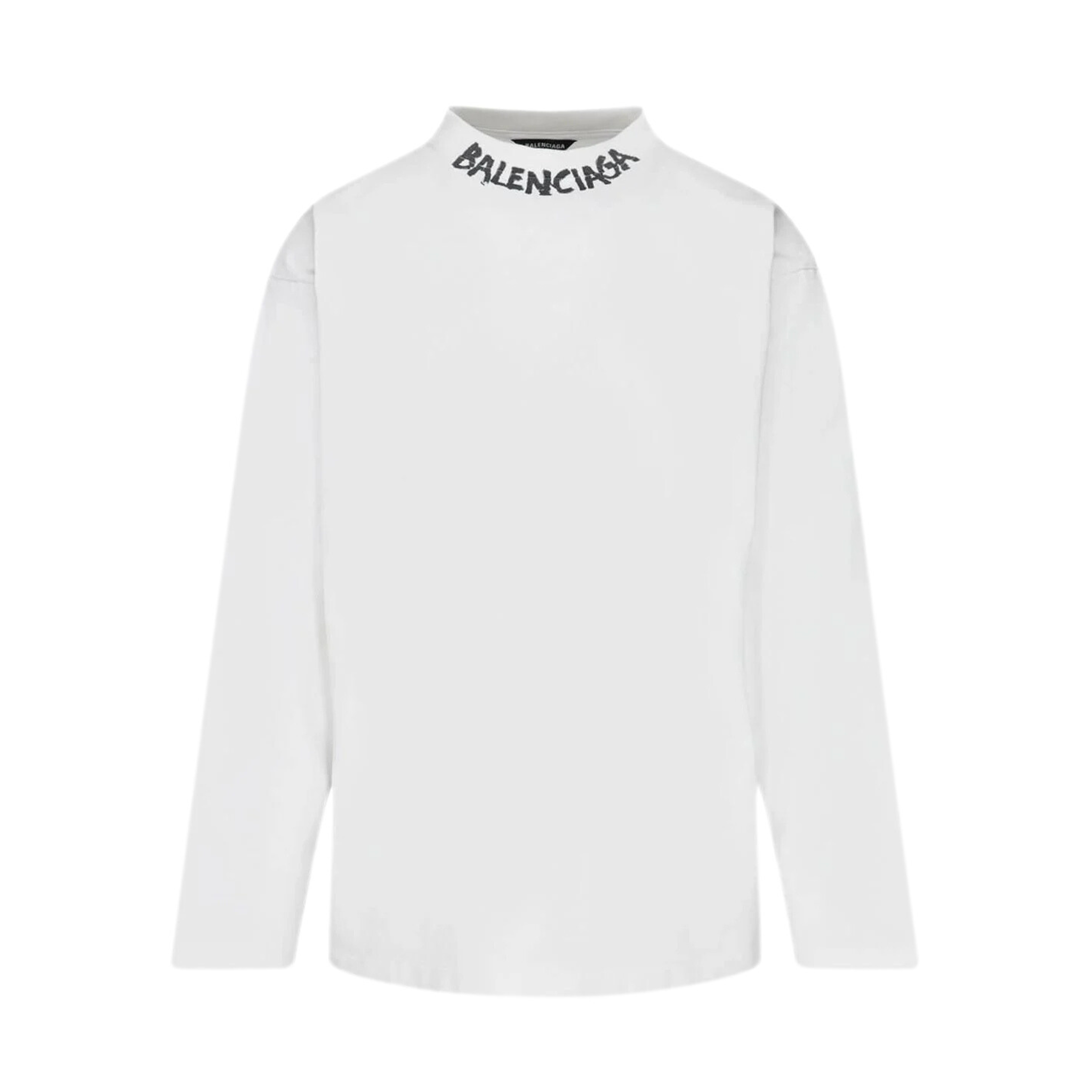 Balenciaga Curved Long-Sleeve T-Shirt 'White'