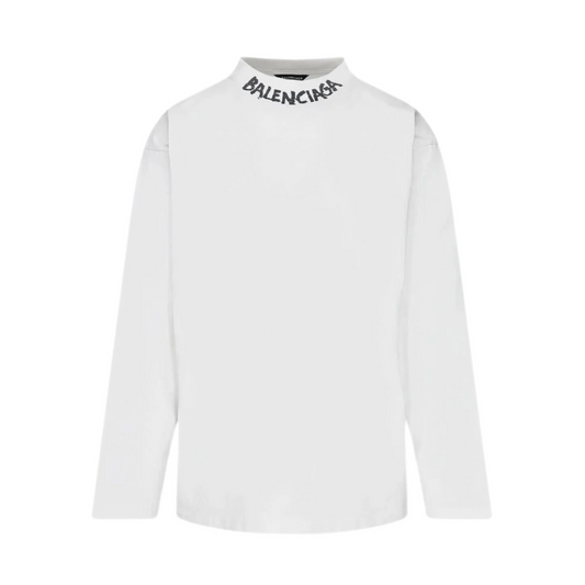 Balenciaga Curved Long-Sleeve T-Shirt 'White'