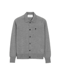 Ami Paris wool shirt collar cardigan Heather Grey