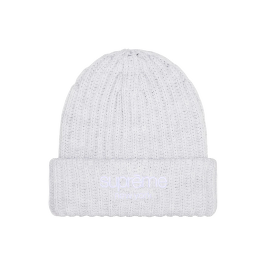 Supreme Chunky Rib Classic Logo Beanie Ash grey