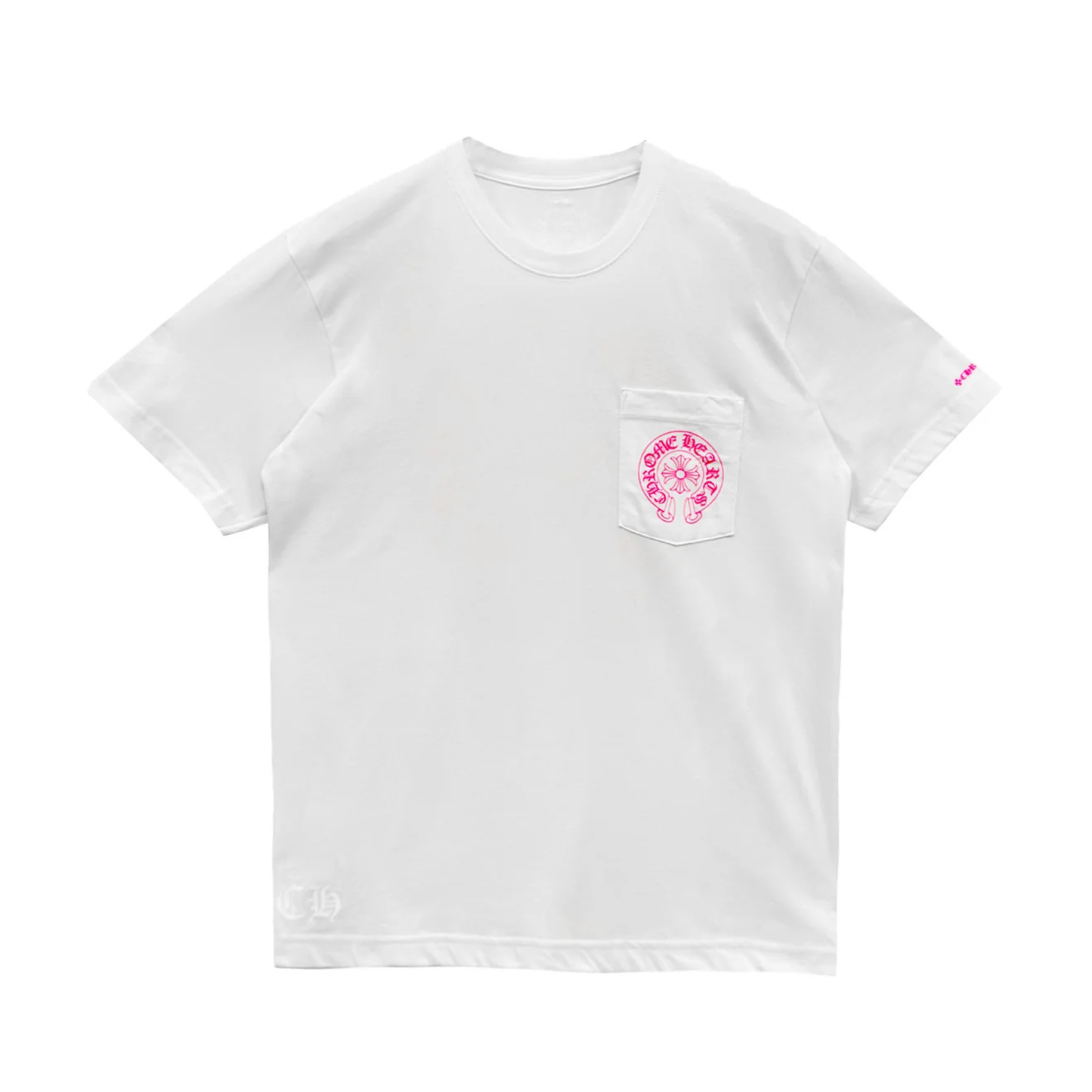 Chrome Hearts Pink Horseshoe Logo Tee White