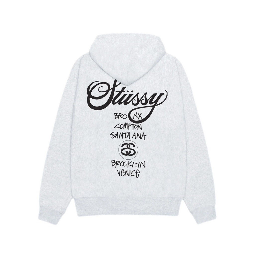 Stussy World Tour Hoodie 'Ash Heather'