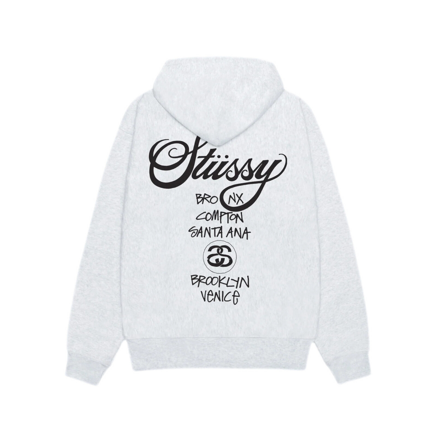 Bluzë me kapuç Stussy World Tour 'Ash Heather'