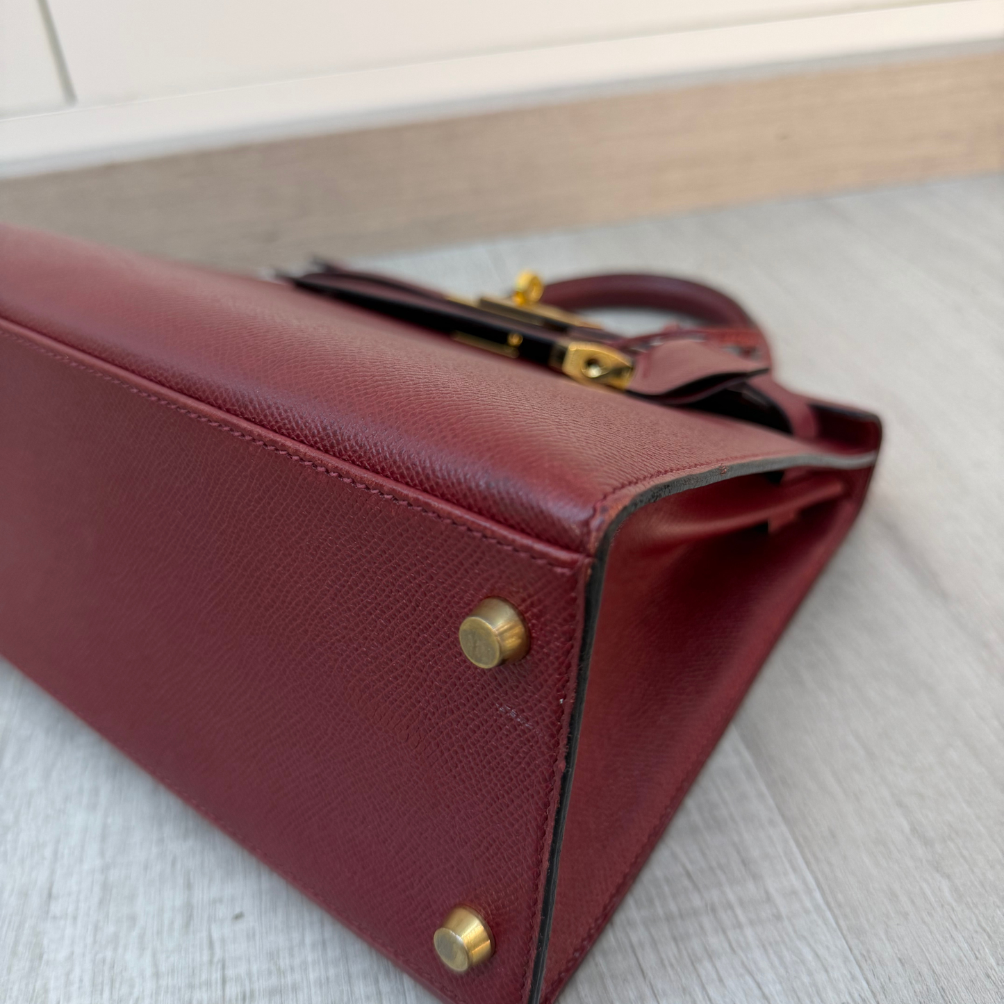 Hermes Kelly 25 Togo Rouge Sellier Togo Gold Hardware