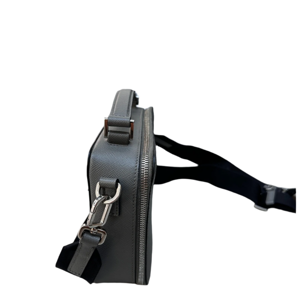 Prada Saffiano Leather Crossbody Bag – Grey