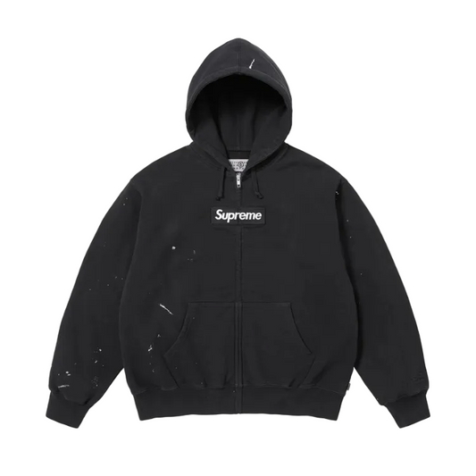Supreme MM6 Maison Margiela Box Logo Zip Up Hooded Sweatshirt Black