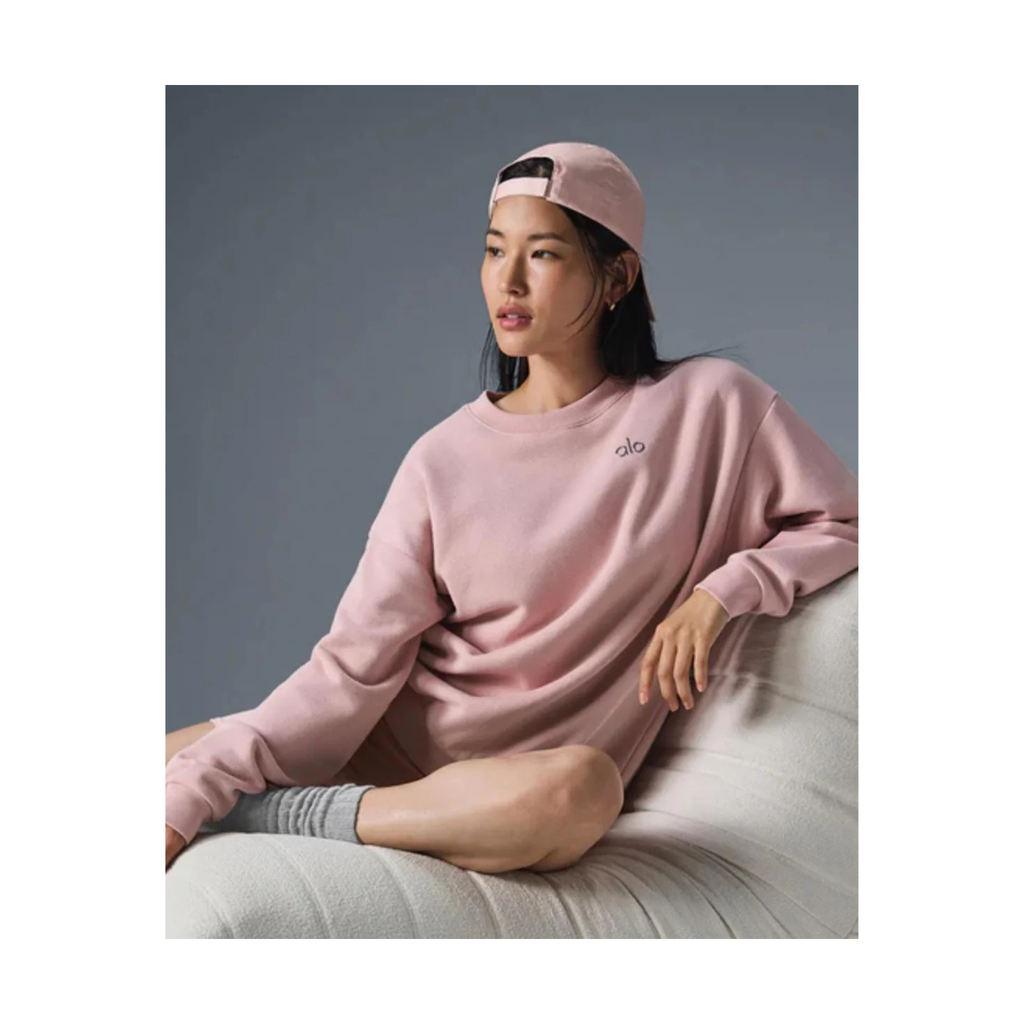 Alo Accolade Crew Neck Pullover Pink Quartz