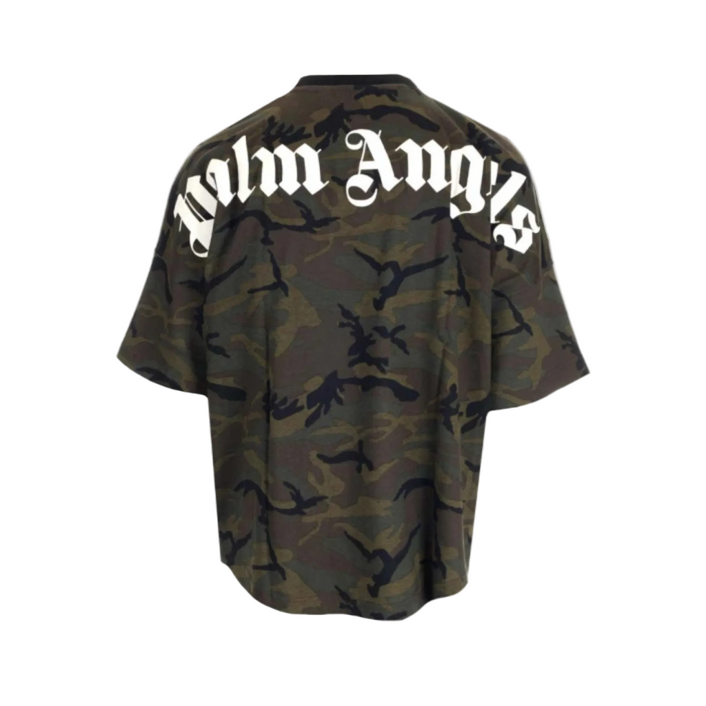 Palm Angels Καμουφλάζ Τυπωμένο T-Shirt με Στρογγυλή Λαιμόκοψη