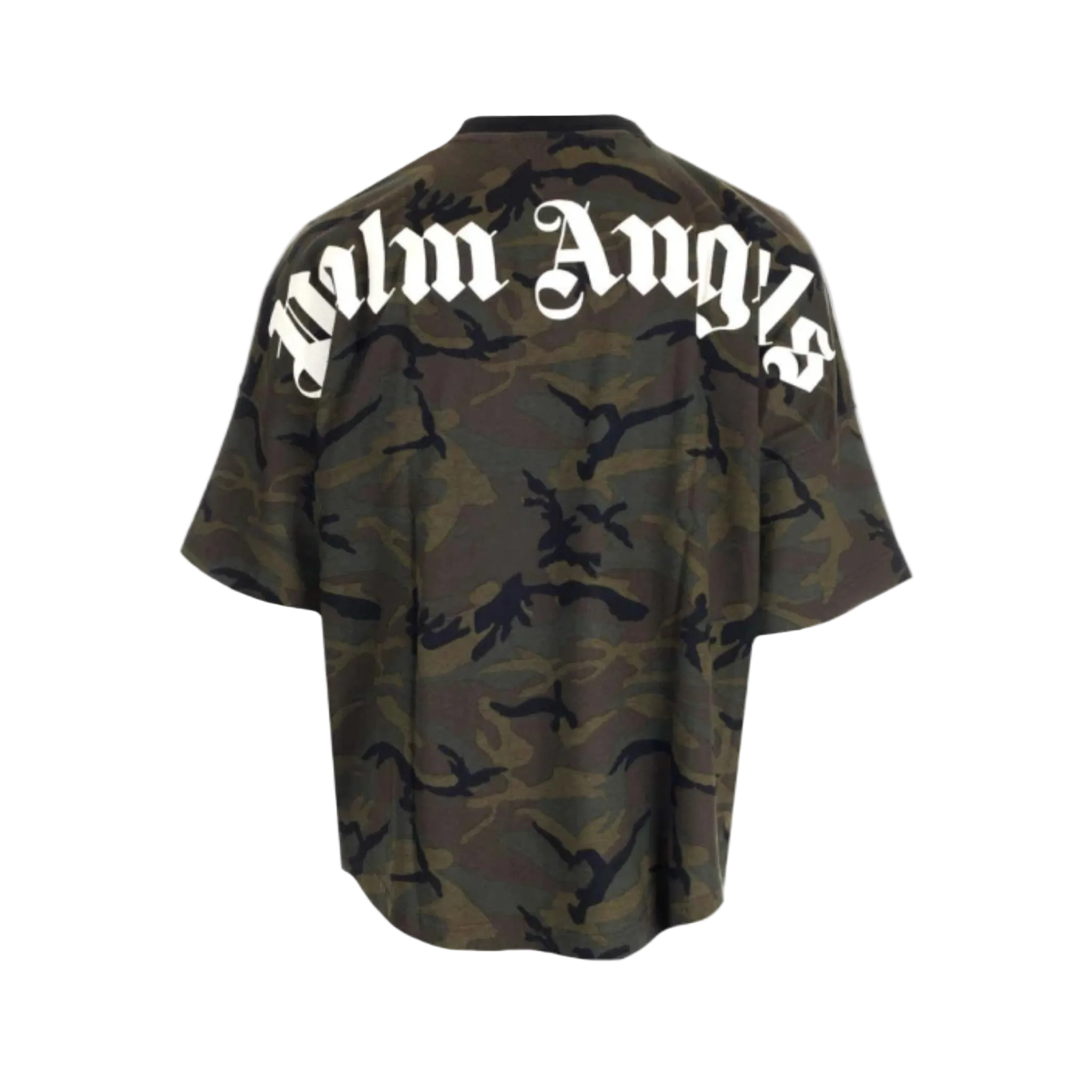Palm Angels Καμουφλάζ Τυπωμένο T-Shirt με Στρογγυλή Λαιμόκοψη