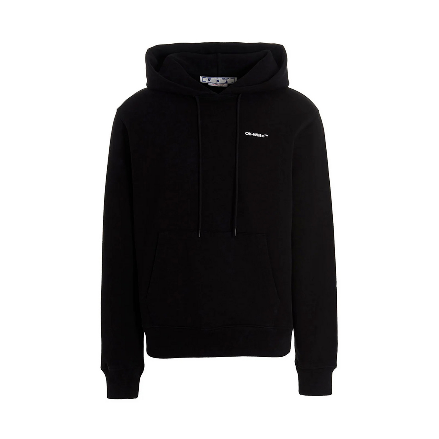 Off-White Logo Printed Drawstring Hoodie 'Black'