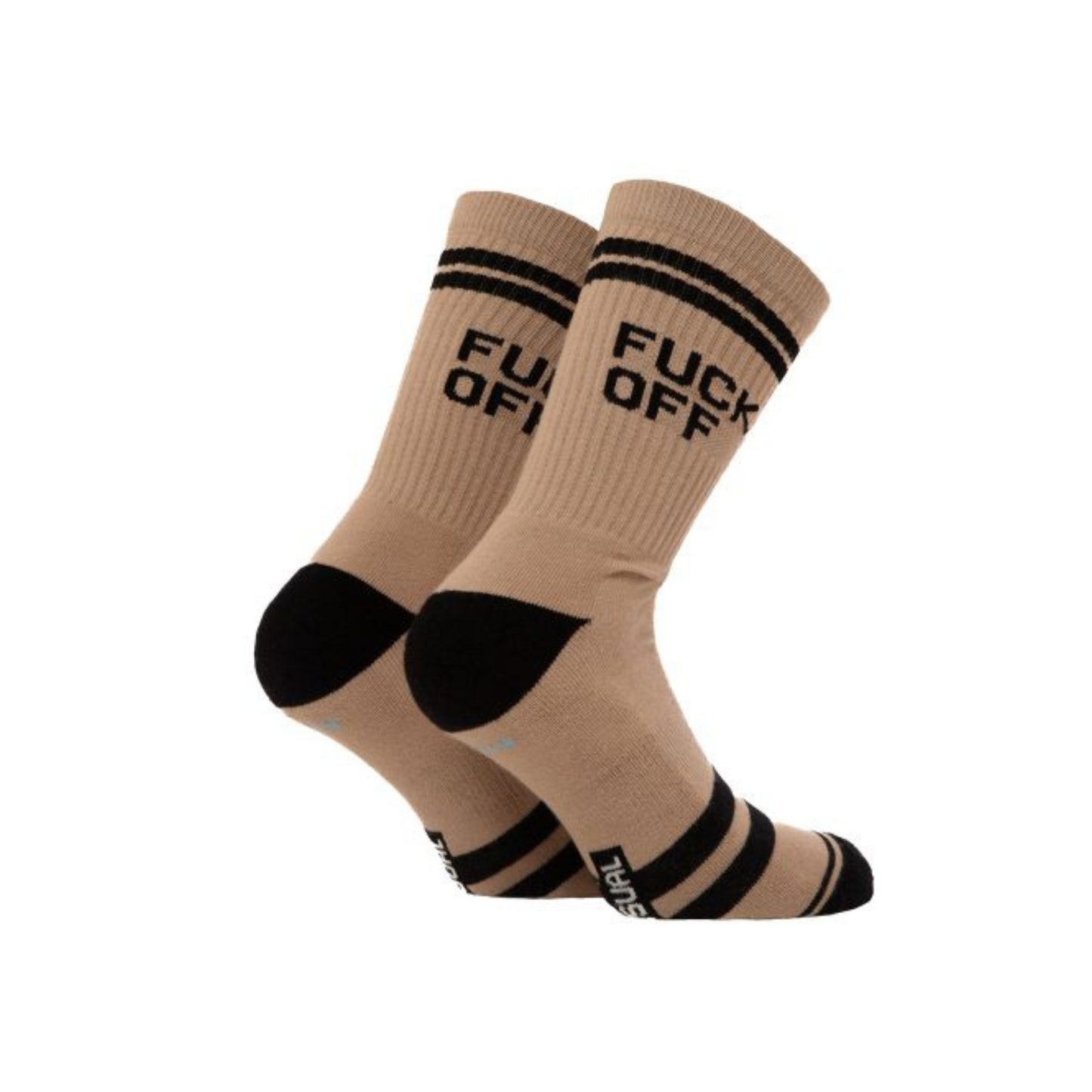 Bee Unusual 'Fuck Off' beige socks