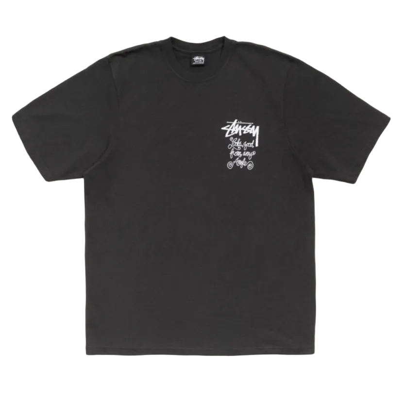 Stussy Any Angle Pigment Dyed Tee Faded Black