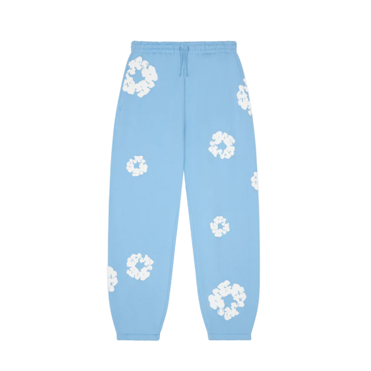 Denim Tears Men's Cotton Wreath Sweatpants Light Blue