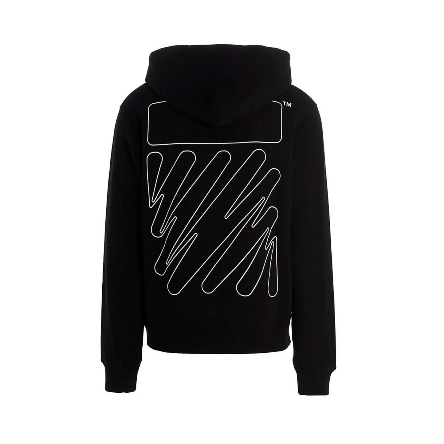 Off-White Logo Printed Drawstring Hoodie 'Black'