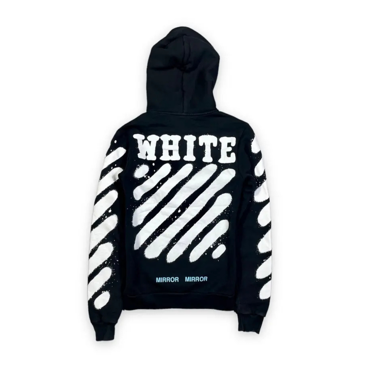 Off-White™ Heavy Paint Zip-Up Black Hoodie