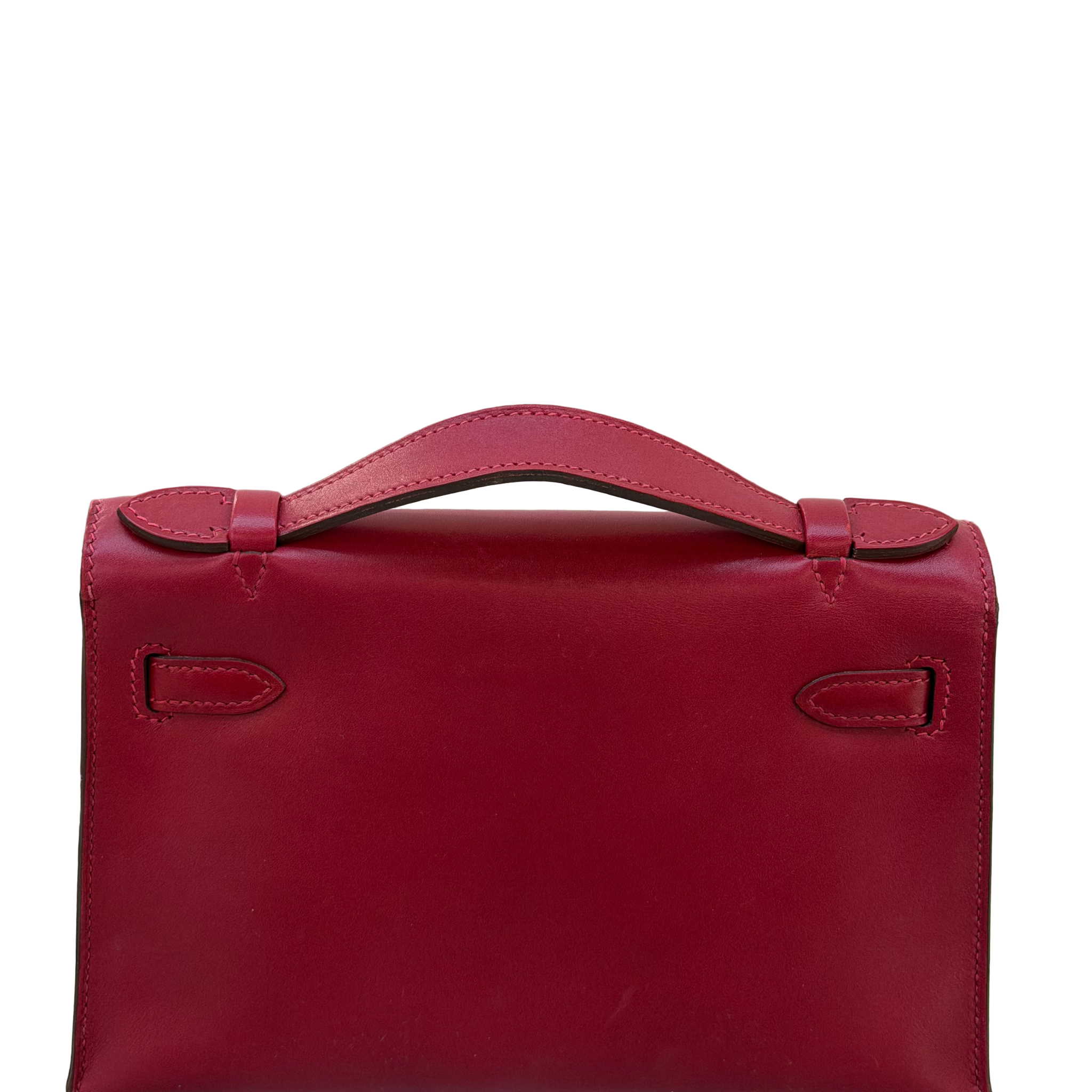Hermes Pochette Kelly Handbag in Ruby Red