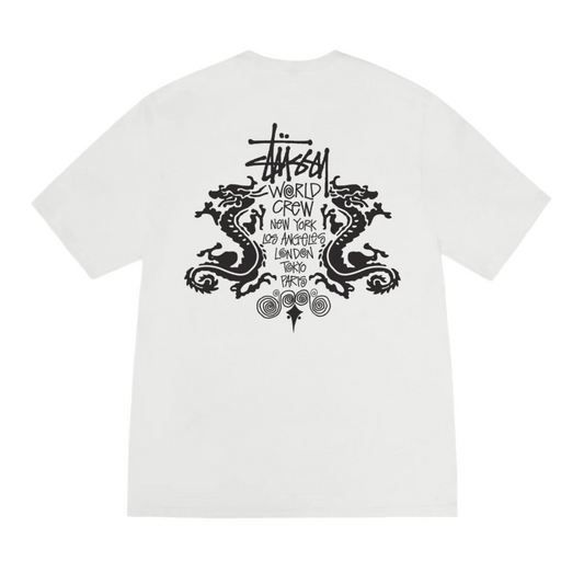 Stussy double dragon pigment dyed T-shirt white