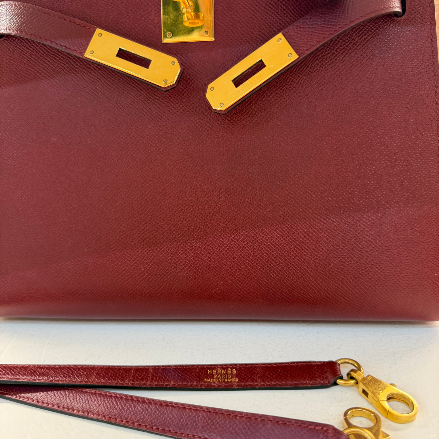 Hermes Kelly 25 Togo Rouge Sellier Togo Gold Hardware