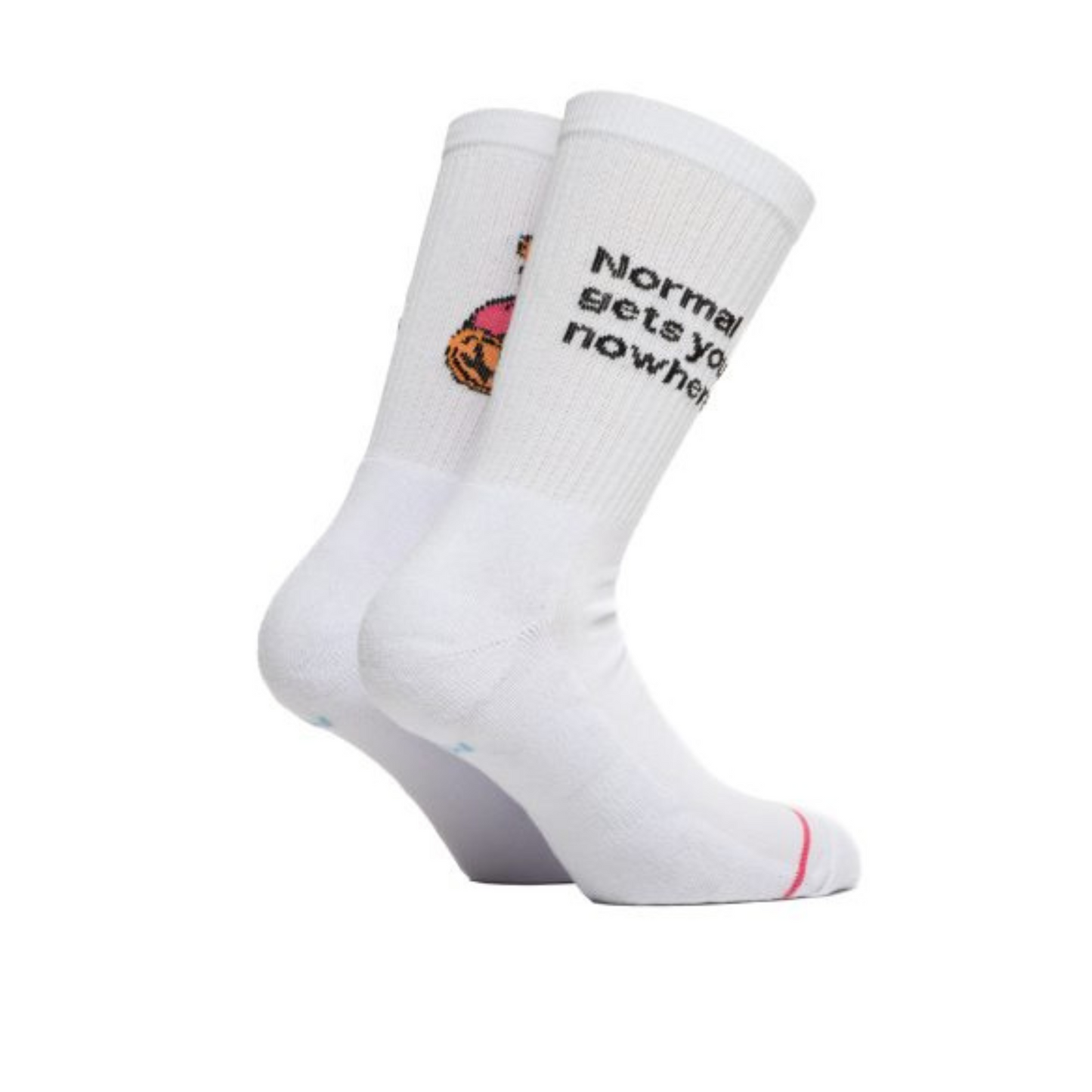 Bee Unusual 'Normal gets you nowhere' white socks