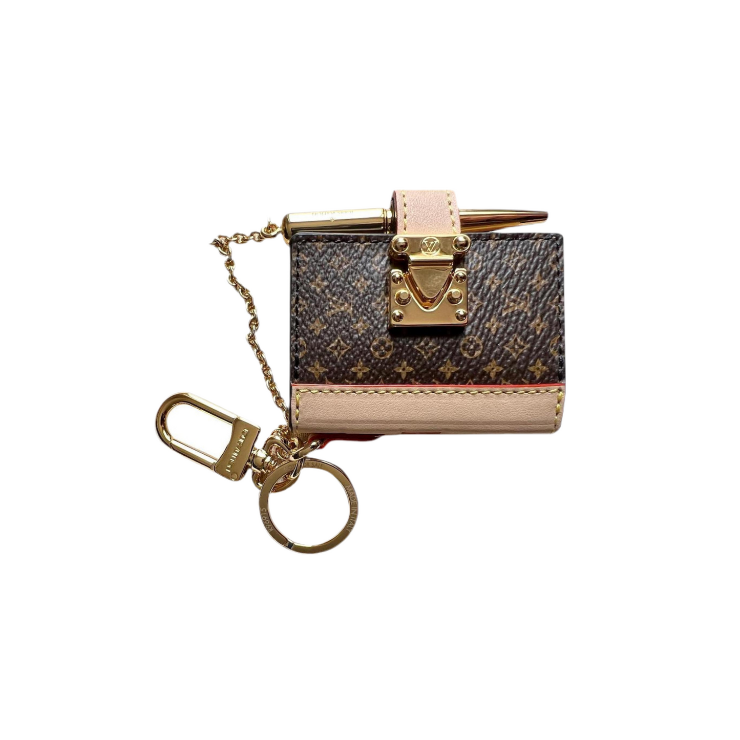 Louis Vuitton lv book key ring Brown
