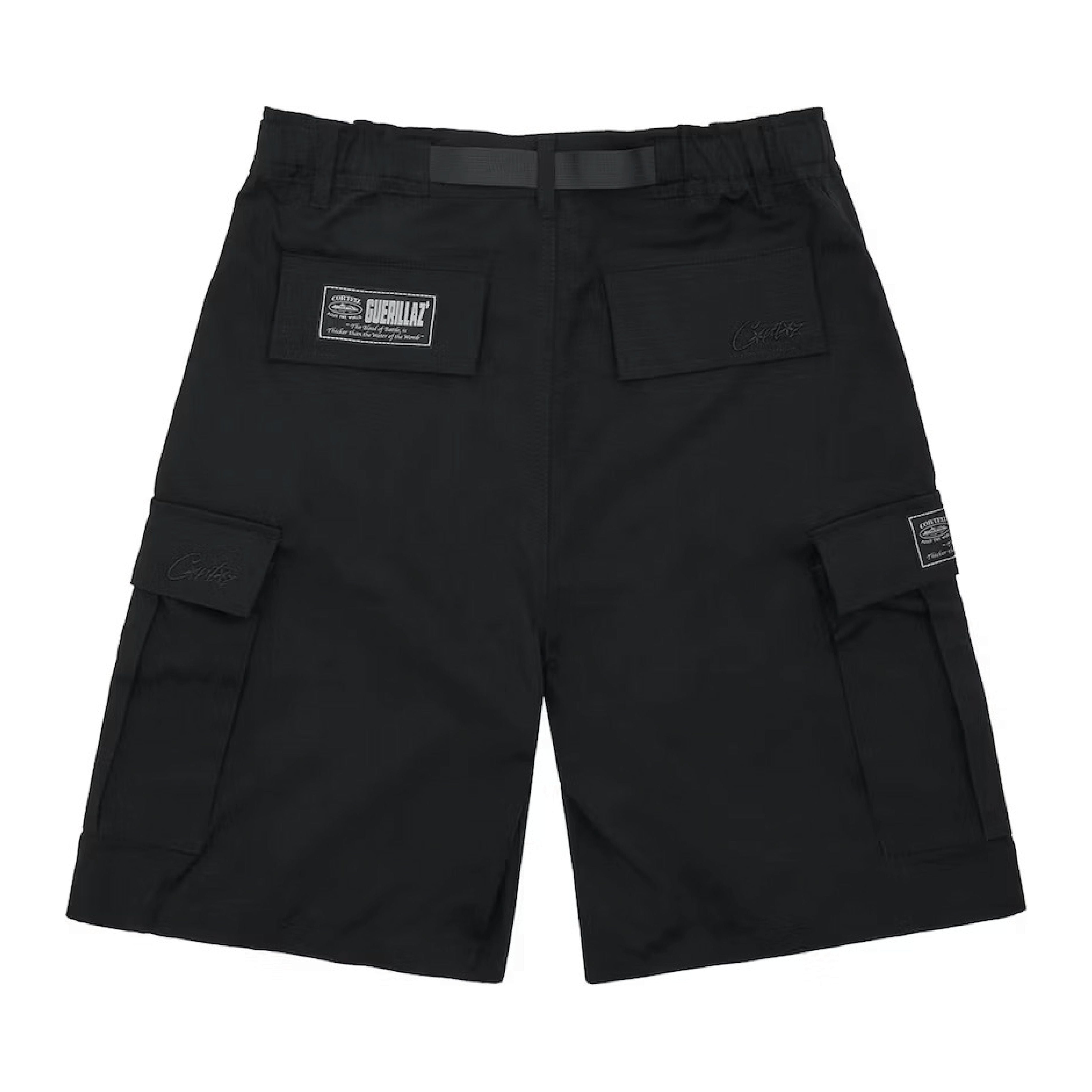 Corteiz Alcatraz Cargo Shorts 'Triple Black' – OG Market