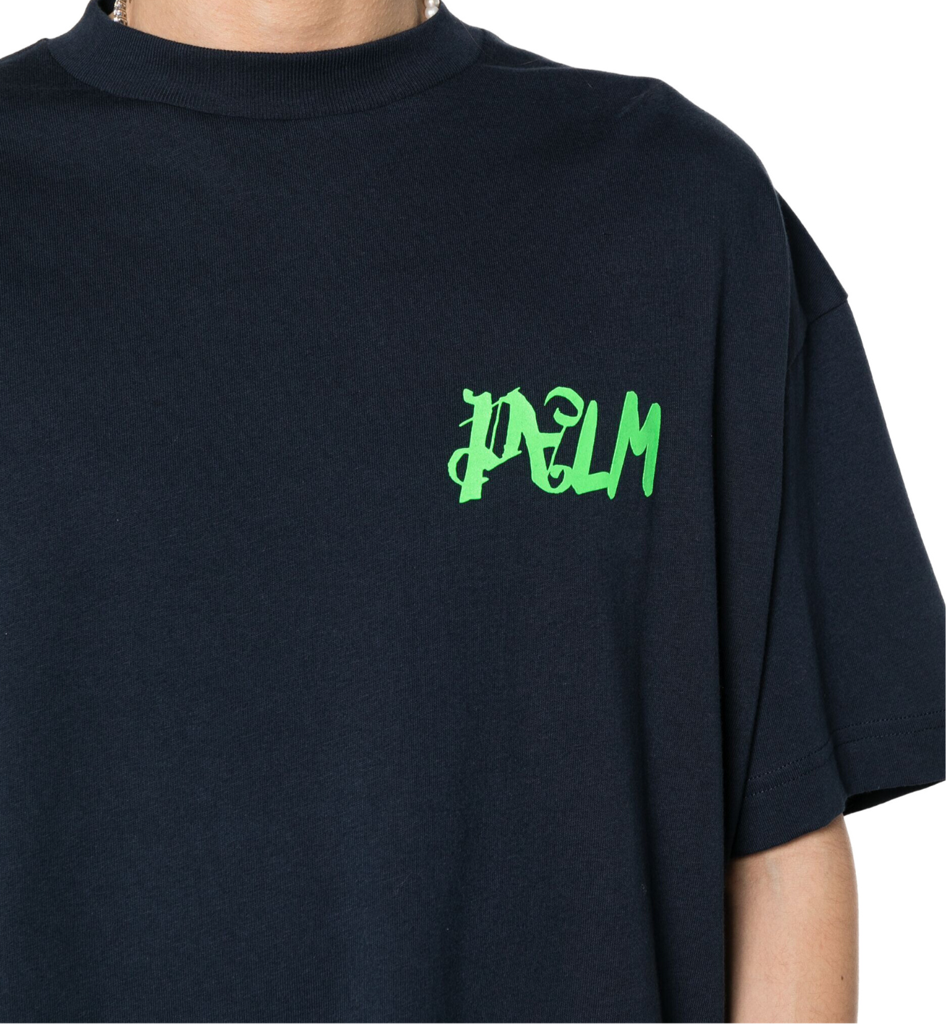 Palm Angels Logo-Print  T-Shirt "I am not lost summer Navy"