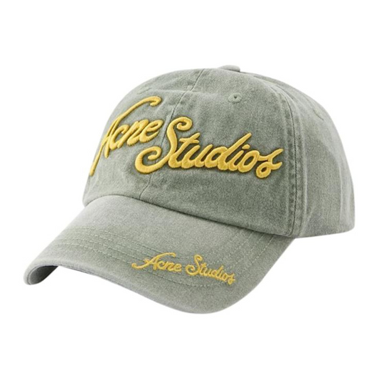 Acne Studios Carliy tourist logo cap sage green