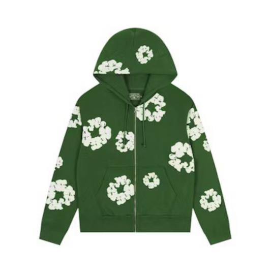 Denim Tears Zip Up Hoodie green