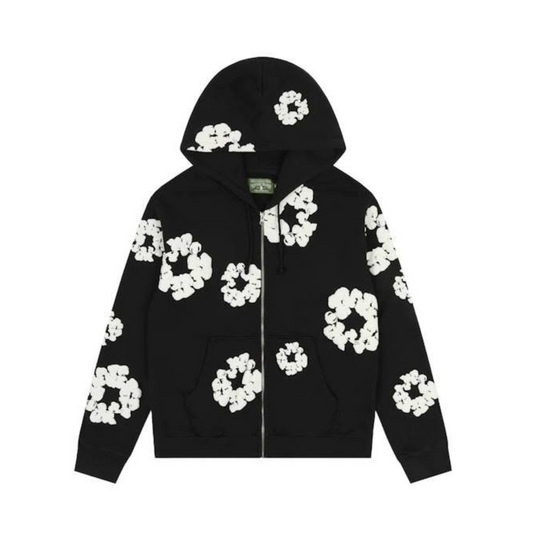 Denim Tears Zip Up Hoodie black