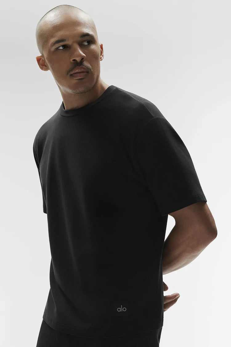 Alo Yoga Double Take Short Sleeve Black