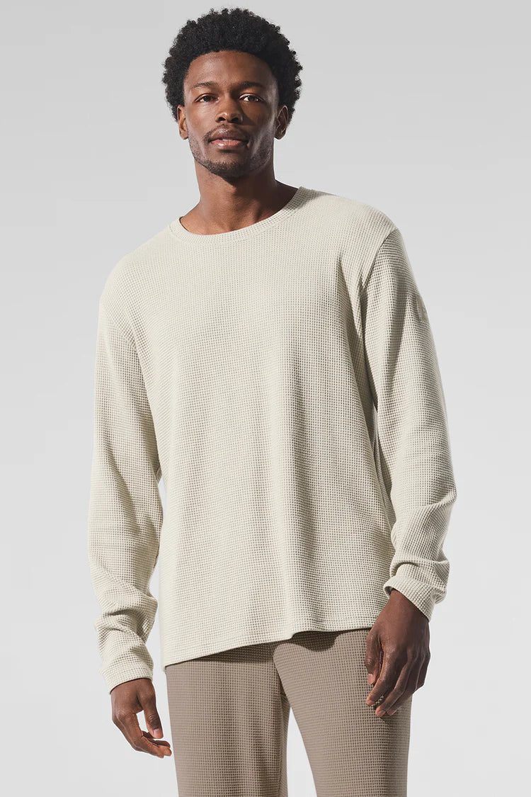 Alo Elevate Waffle Long Sleeve Crew Bone