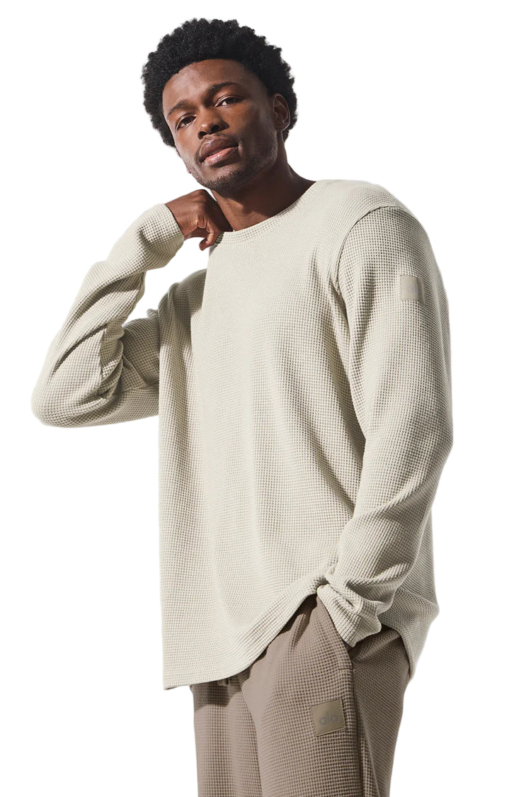 Alo Elevate Waffle Long Sleeve Crew Bone