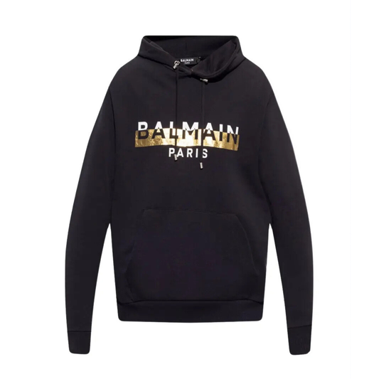 Balmain Logo Hoodie Black