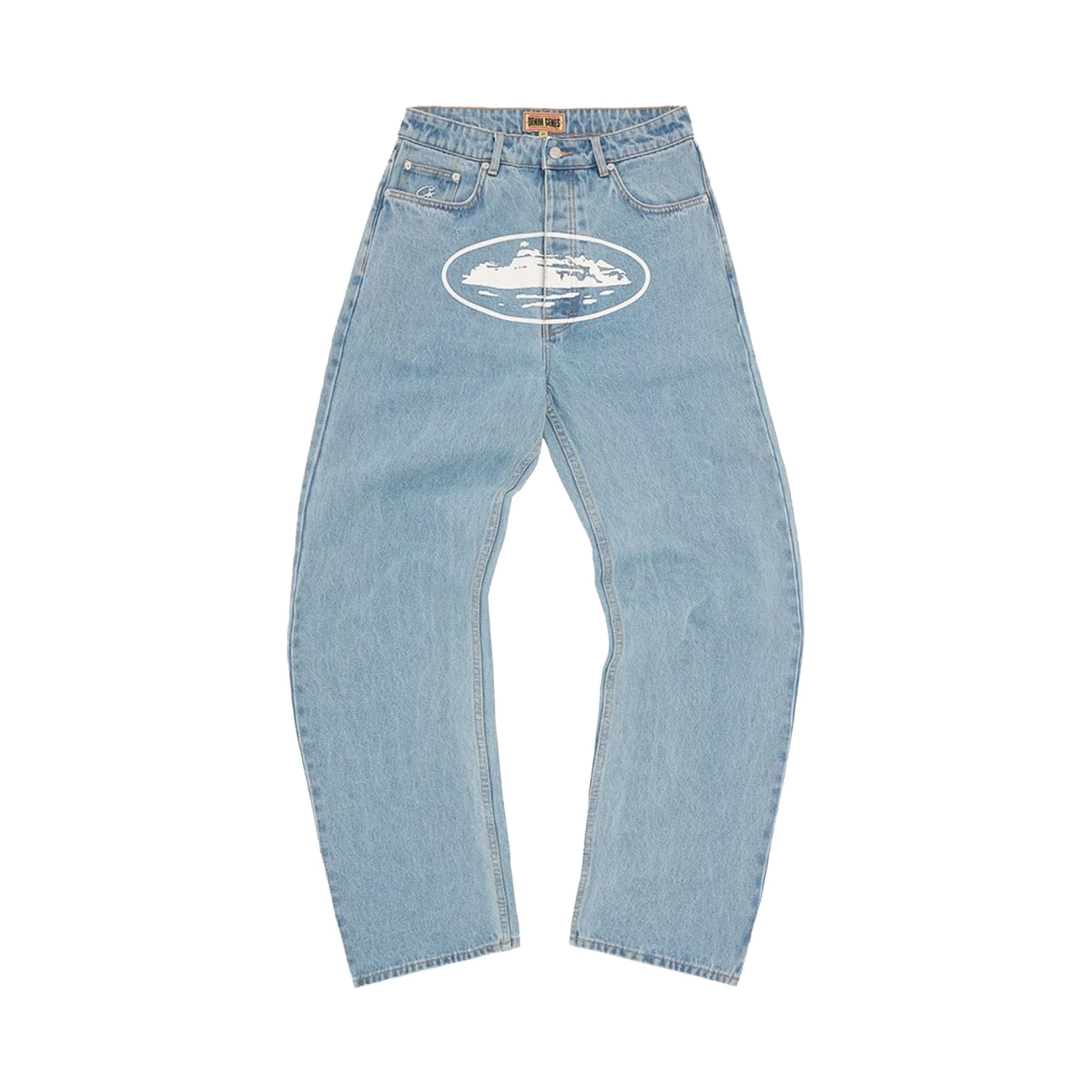 Corteiz Alcatraz Baggy Jeans 'Washed Blue'