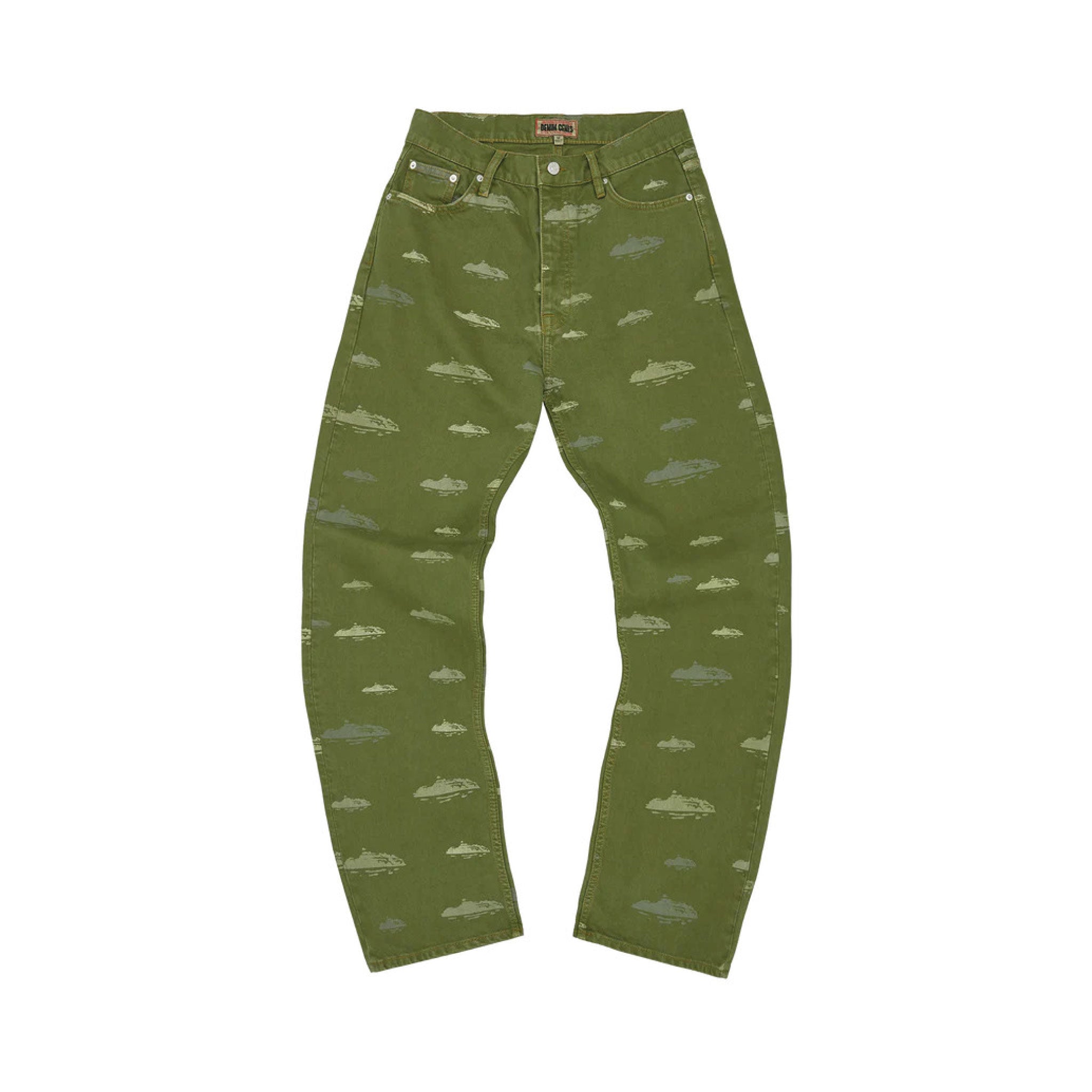 Corteiz Alcatraz Pattern Denim Jeans 'Khaki'