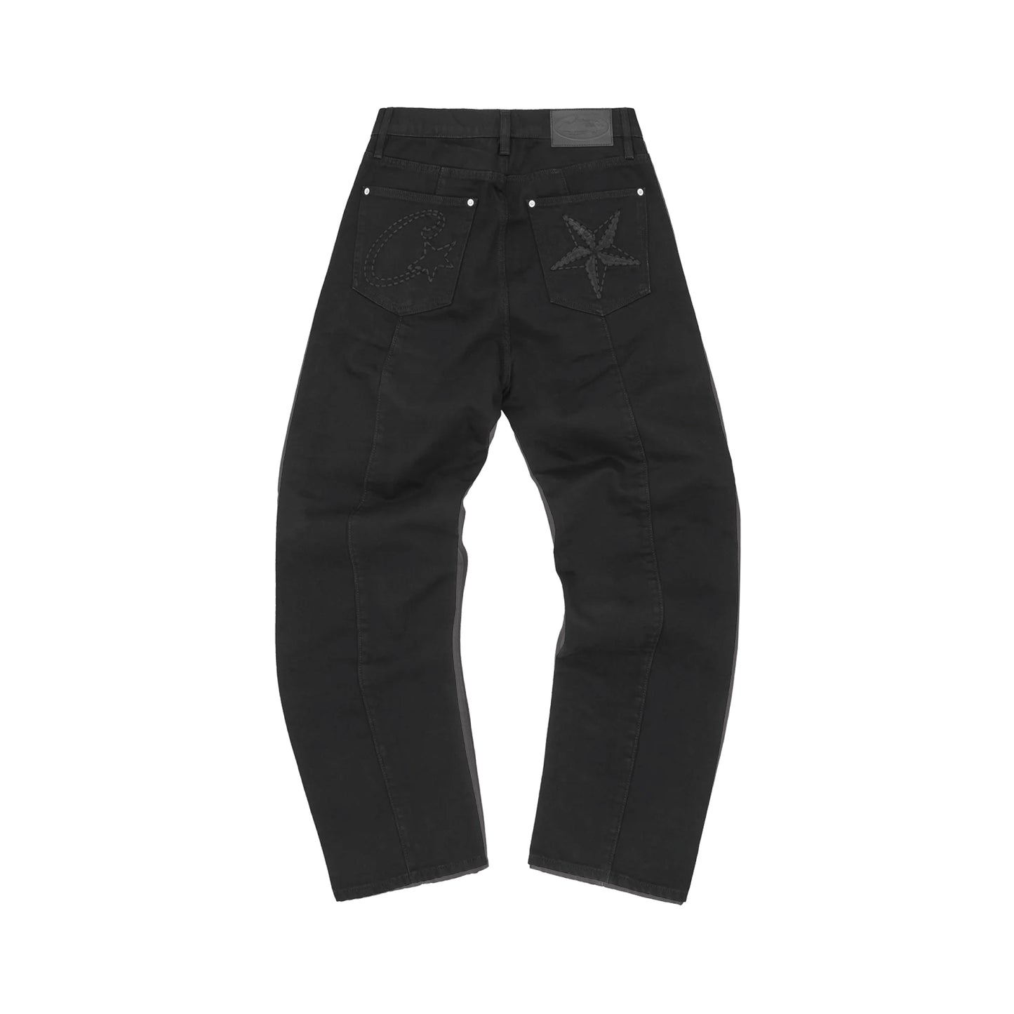 Corteiz C-Star Stitch-Down Jeans 'Triple Black'