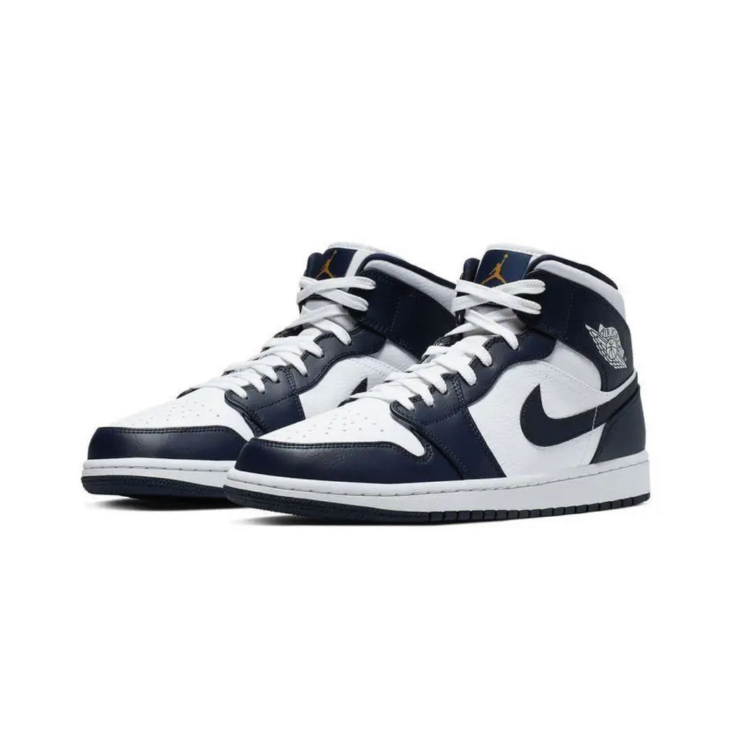 Jordan 1 Mid White Metallic Gold Obsidian