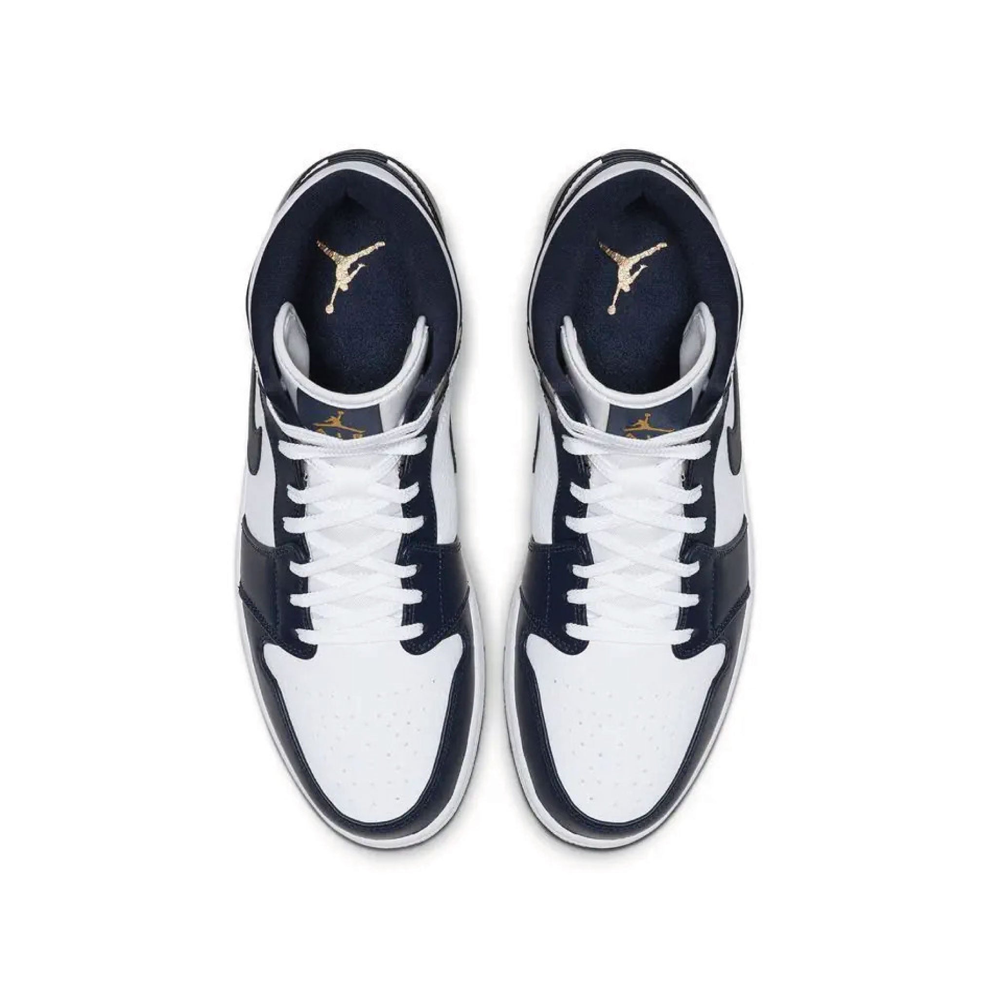 Jordan 1 Mid White Metallic Gold Obsidian