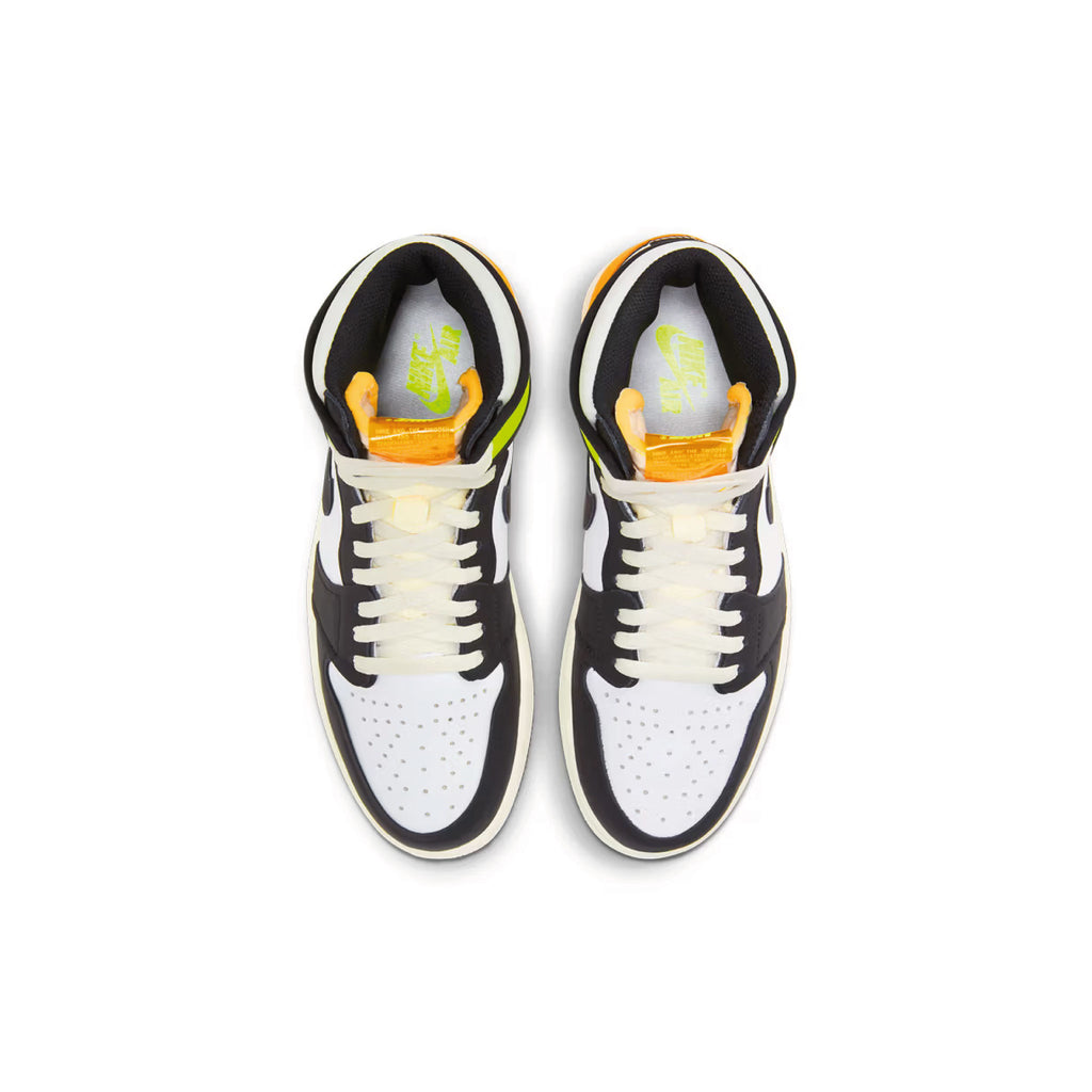 Jordan 1 Retro High White Black Volt University Gold