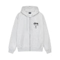 Stussy World Tour Zip Hoodie 'Ash Heather'