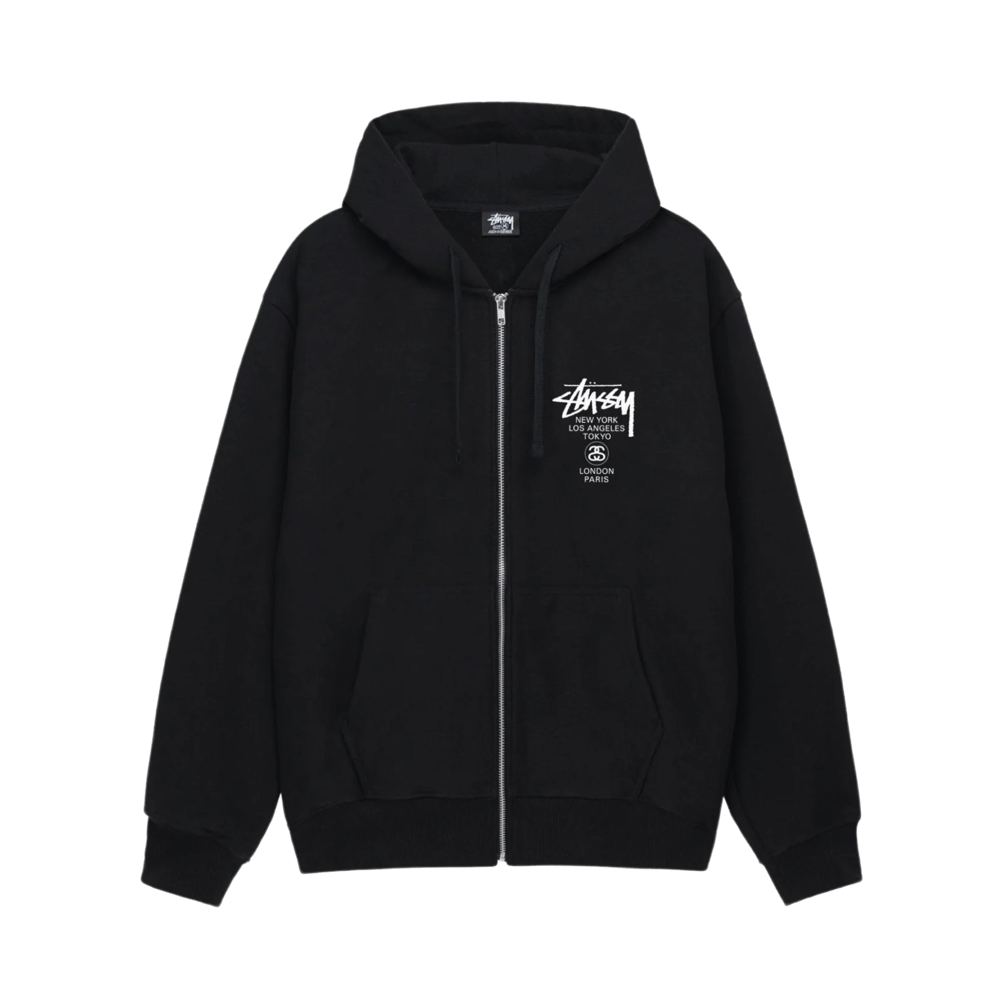 Stussy World Tour Zip Hoodie 'Black'