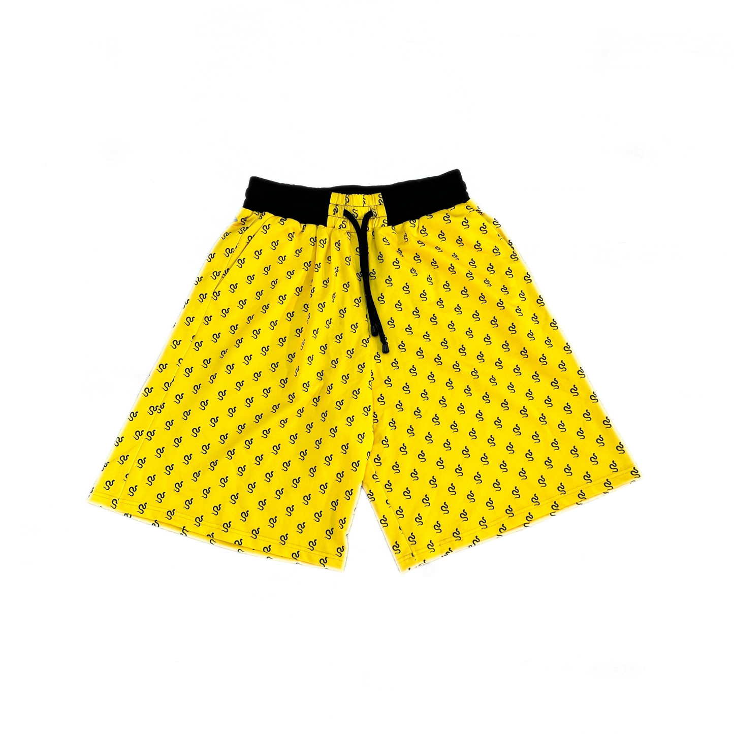 WhoHurtYou Snake Pattern Velvet Bermuda Yellow
