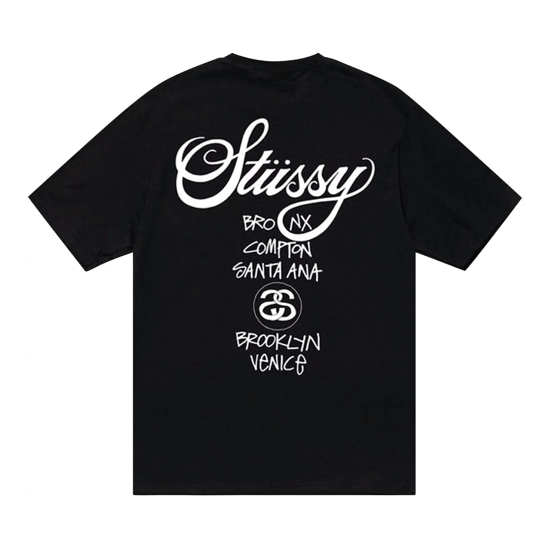 stussy world tour tee black