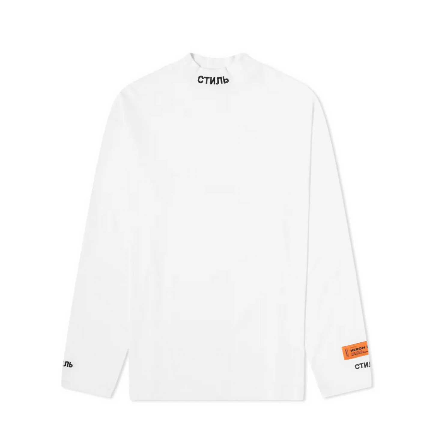 Heron Preston Long Sleeve CTNMB Mock Neck Tee 'White'