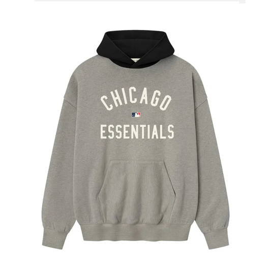 Fear of God Essentials White Sox Sport Hoodie 'Concrete Heather/Black'